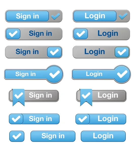 Iniciar sesión y conjuntos de botones de inicio de sesión — Archivo Imágenes Vectoriales