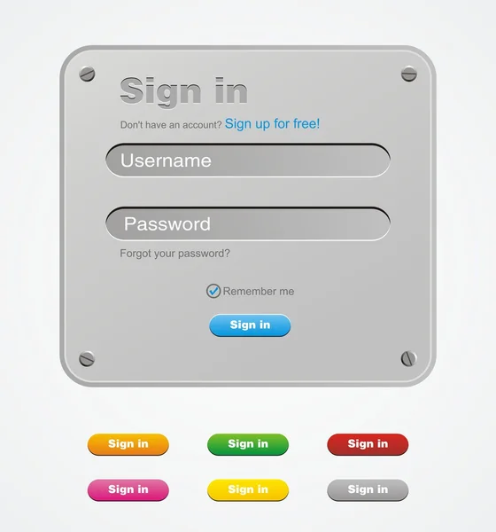 Elegant login form — Stock Vector