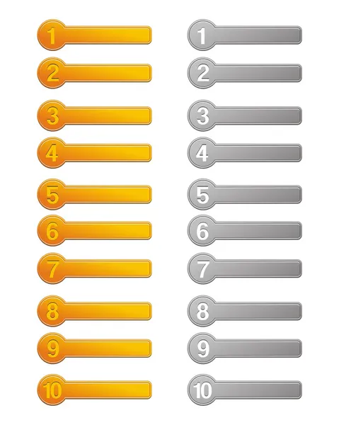 10 framsteg knappen — Stock vektor