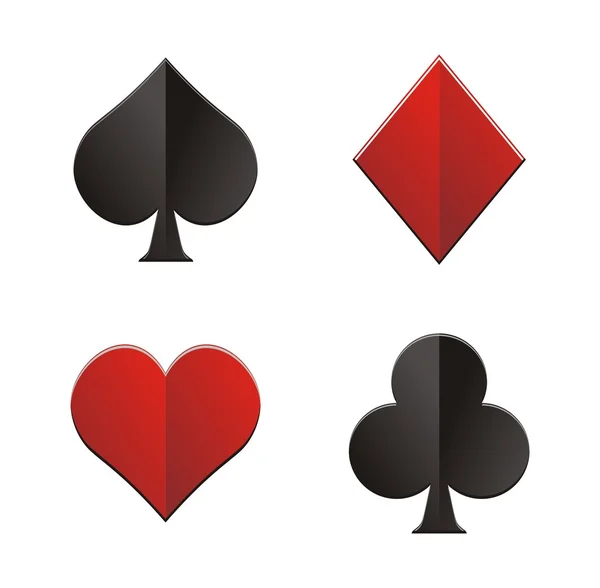 Роскошное сердце, лопата, клуб, символ бриллиантовой игральной карты — стоковый вектор