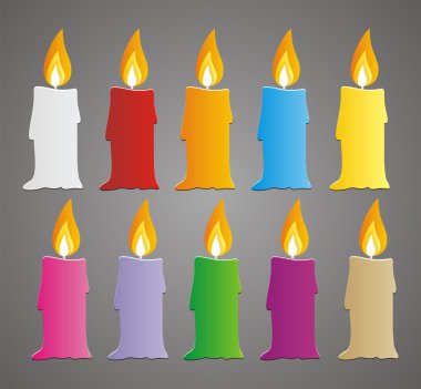 renkli mum vektör kümesi