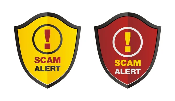 Escudo de alerta Scam —  Vetores de Stock