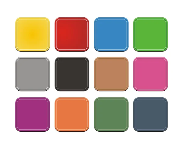 Set of square button — Stock Vector