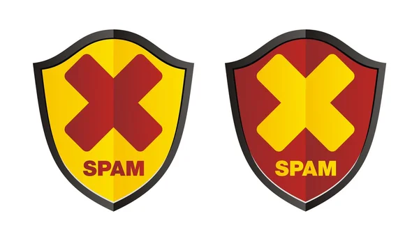 Escudo de spam — Vetor de Stock