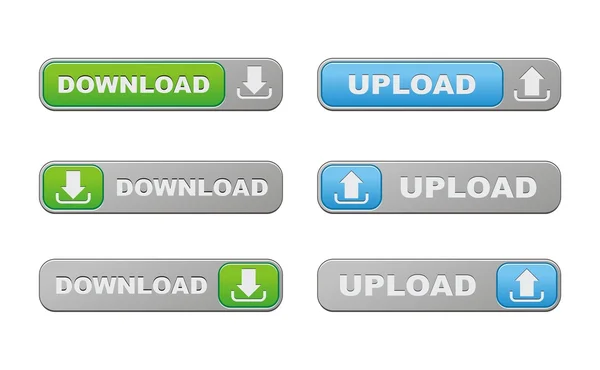 Download ve upload düğme — Stok Vektör