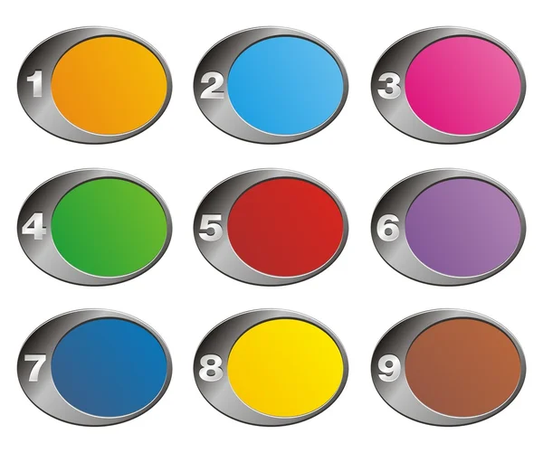 Kolorowe tło owalne - numer kroku — Wektor stockowy