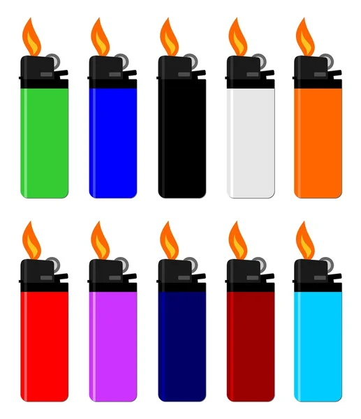 Lighter with fire — Stock Vector