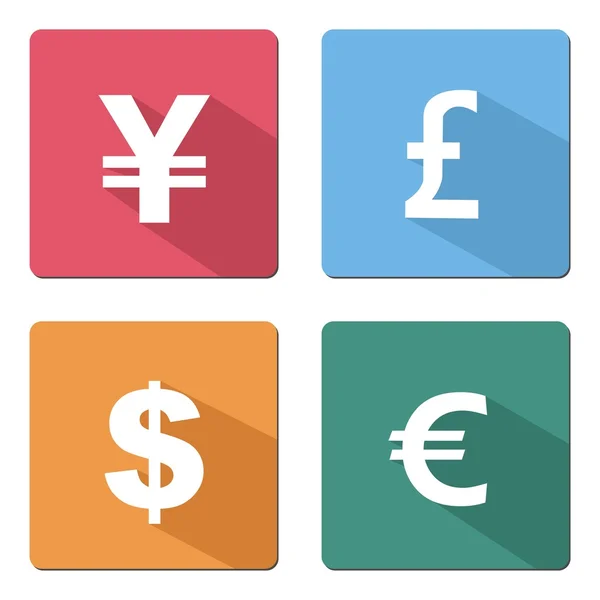 Flat icon - currency with shadow — Stock Vector