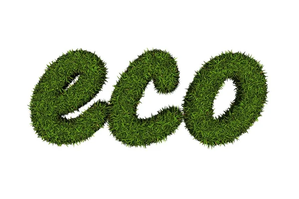 Eco logo s trávou. — Stock fotografie
