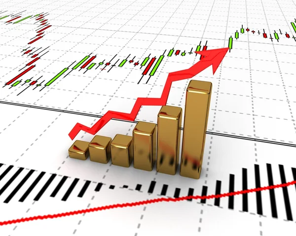 Gráfico, diagrama (mostrando crecimiento de los ingresos ) — Foto de Stock