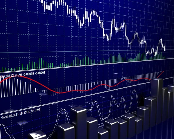 Graphique, diagramme (montrant la croissance des revenus) ) — Photo