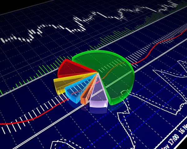 Graphique, diagramme (montrant la croissance des revenus) ) — Photo