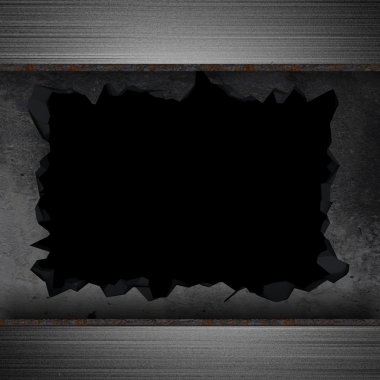 Alüminyum arka plan çatlamak beton duvar ile