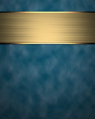 Altın kayış ile mavi arka plan