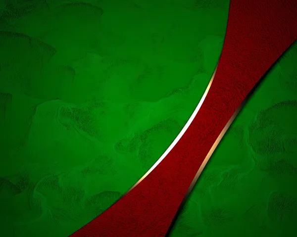 Green background with dark red texture stripe layout — Stock Photo, Image