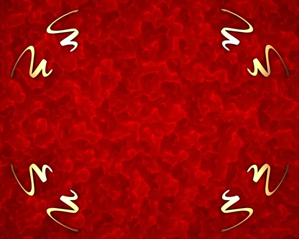 Red background with gold pattern — Stock Photo, Image