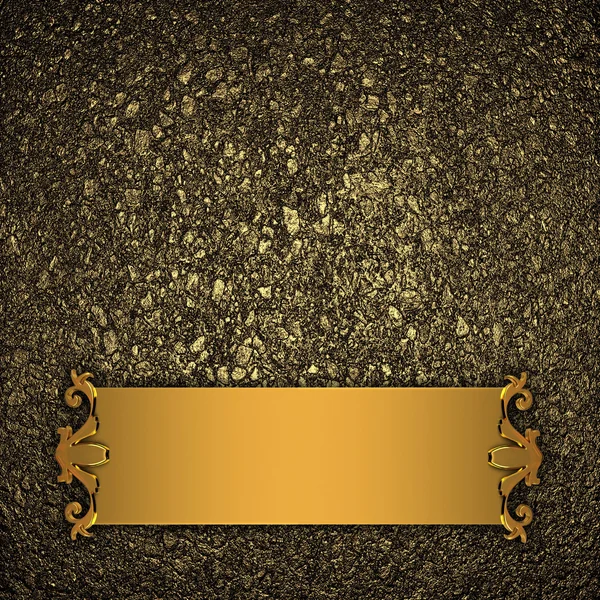 Guldstoft bakgrund med gyllene band och mönster på kanterna — Stockfoto