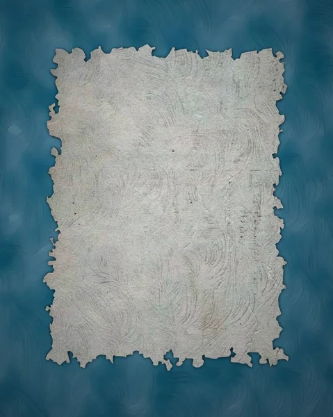 Old paper sheet on blue background — Stock Photo, Image