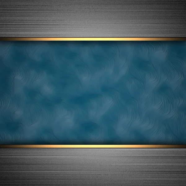Aluminum background with blue band — Stock Photo, Image