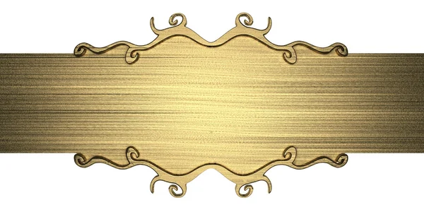 Template of gold metal plate — Stock Photo, Image
