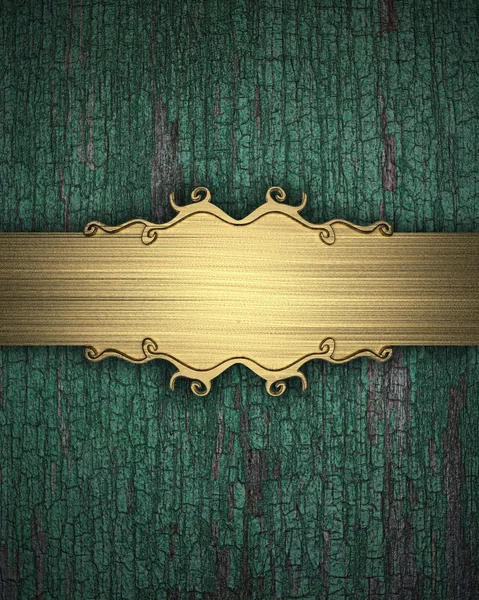 Wood Background with Golden Band — Stock Photo, Image