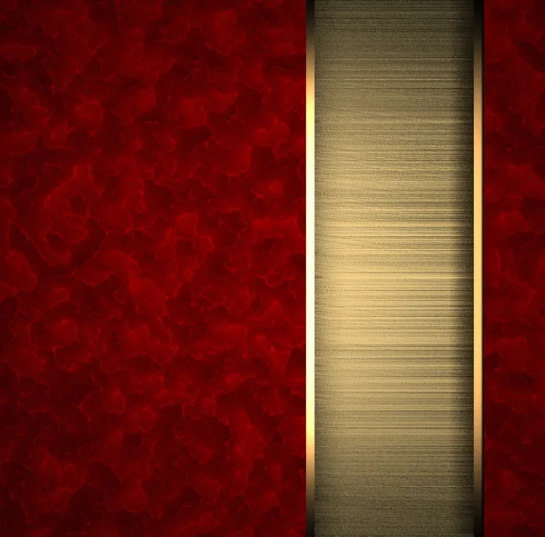 Fond rouge avec la mise en page de bande de texture or — Photo