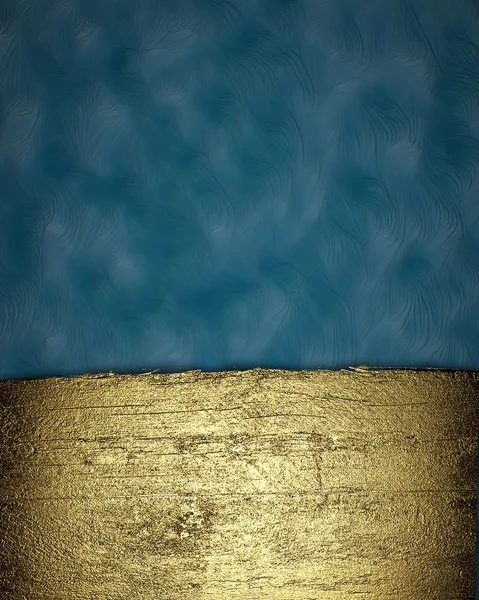 Blue background with a gold strip from the tree pattern — Stock Photo, Image