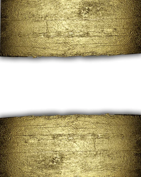 White background with a gold strip from the tree pattern — Stock Photo, Image