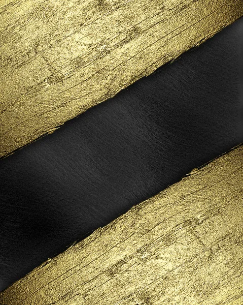 Black background with a gold strip from the tree pattern — Stock Photo, Image