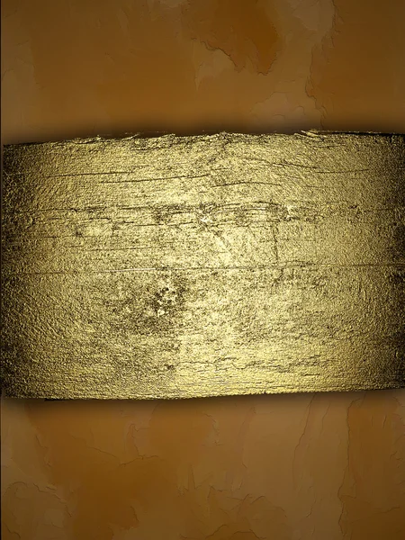 Yelow achtergrond met een gouden strip uit de boom patroon. Ontwerpsjabloon — Stockfoto