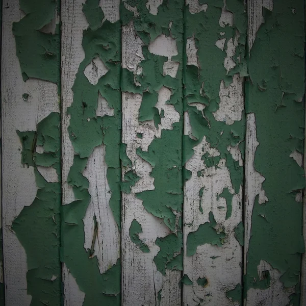 Green Cracked Paint Background. Green wood Background — Stock Photo, Image