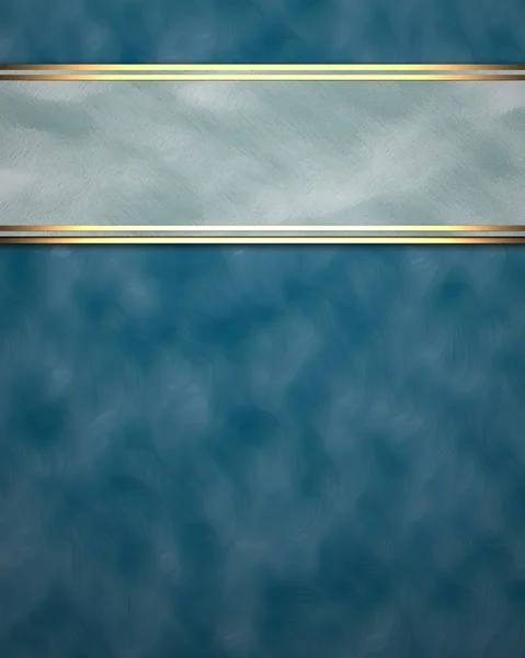 Blauwe achtergrond met blauw bord en goud trim — Stockfoto