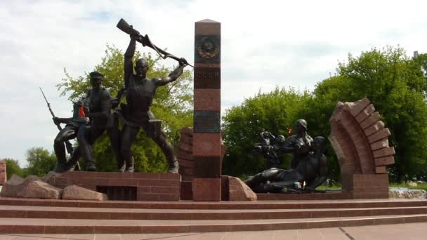 Monument to the border guards — Stock Video