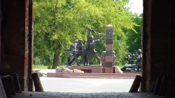Monument to the border guards — Stock Video