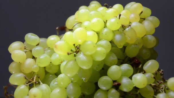 Uvas blancas tiro de cerca . — Vídeos de Stock