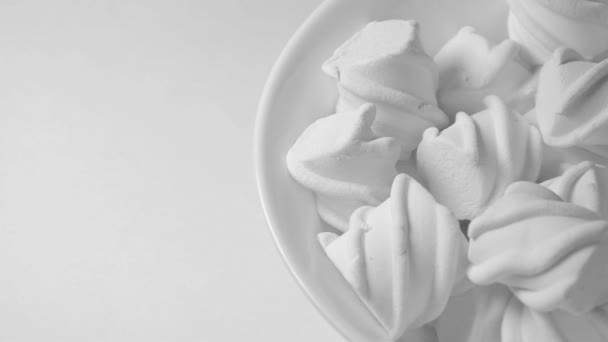 Weiße Marshmallows-Bonbons — Stockvideo