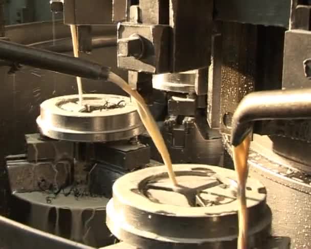 Close up driller and turning lathe — Stock Video