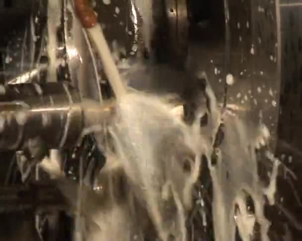 Close up driller and turning lathe — Stock Video