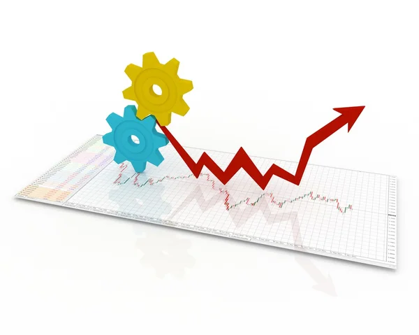 Der Mechanismus der Geschäftsgrafik — Stockfoto