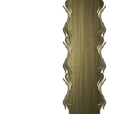 Beyaz arka plan ile altın doku şerit düzeni