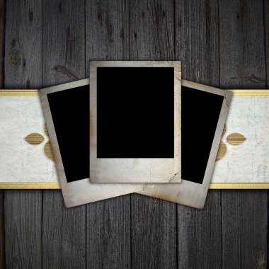 ahşap arka plan üzerinde eski fotoğraflar. tasarım şablonu