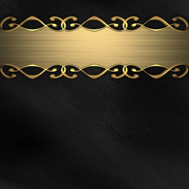 siyah bir zemin üzerine altın tabakta desen