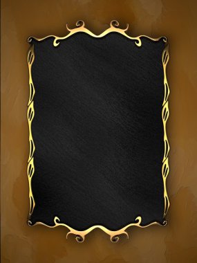 sarı arka plan siyah plaka ve altın trim ile