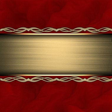 Altın doku şerit düzeni ile kırmızı bir arka plan