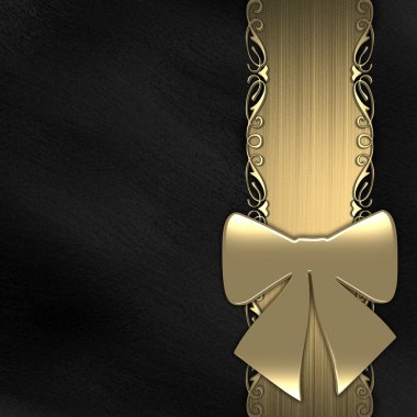 siyah arka planda (altın hediye şerit)