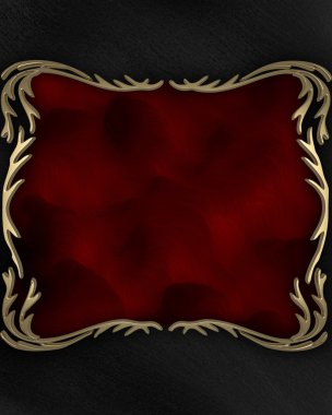 Kırmızı ve altın desenli siyah arka plan