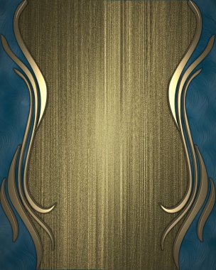 mavi zemin üzerine altın tabakta desen