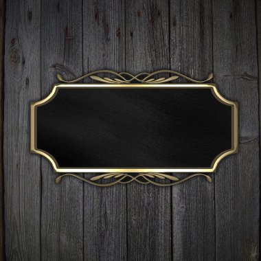 ahşap zemin üzerine altın tabakta güzel desen