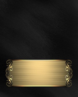 kırmızı bir arka plan üzerinde siyah bir tabela üzerinde altın deseni