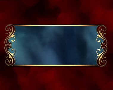 kırmızı bir arka plan üzerinde blue bir tabakta güzel desen